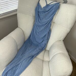 Elegant Blue Midi Dress